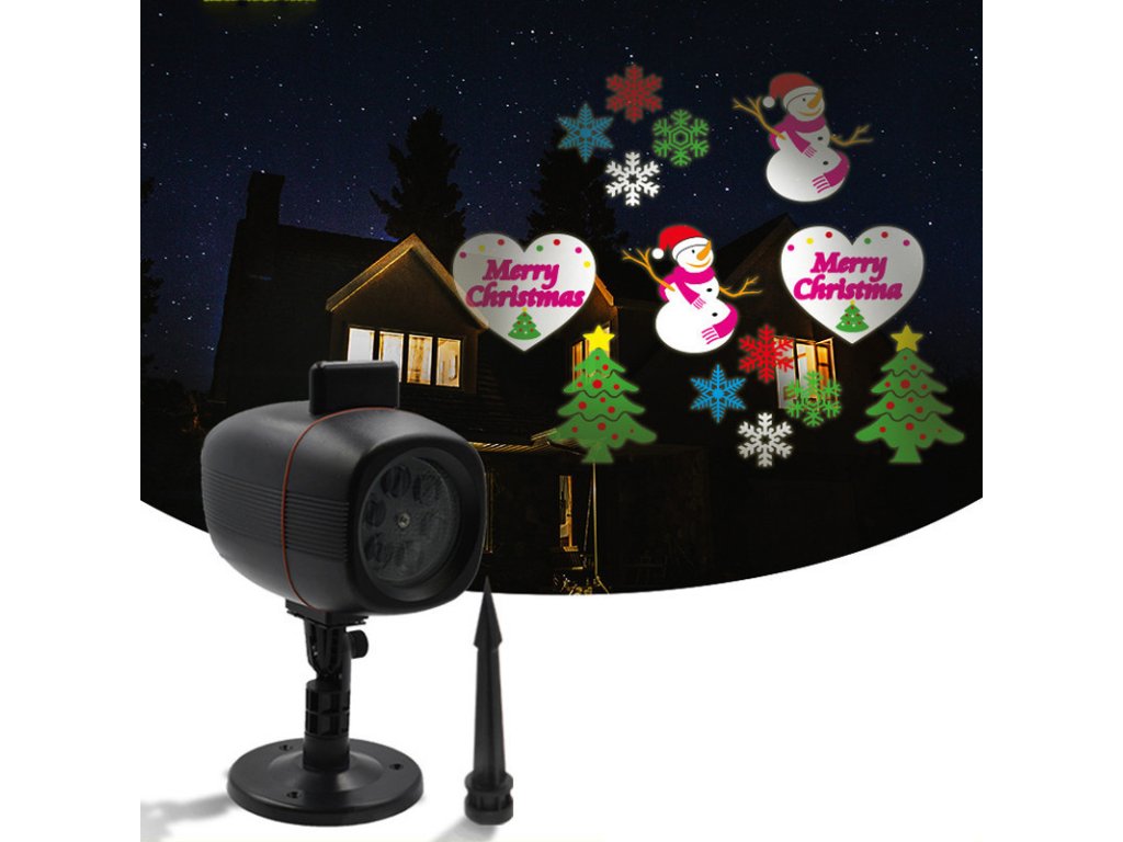 Proiector LED unic cu modele de Crăciun